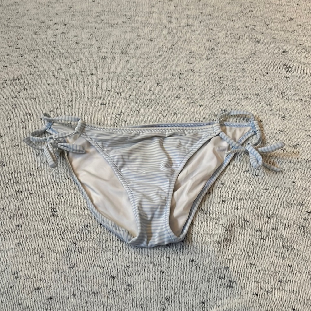 Victoria’s Secret White & Blue Striped Swimsuit Bottom
